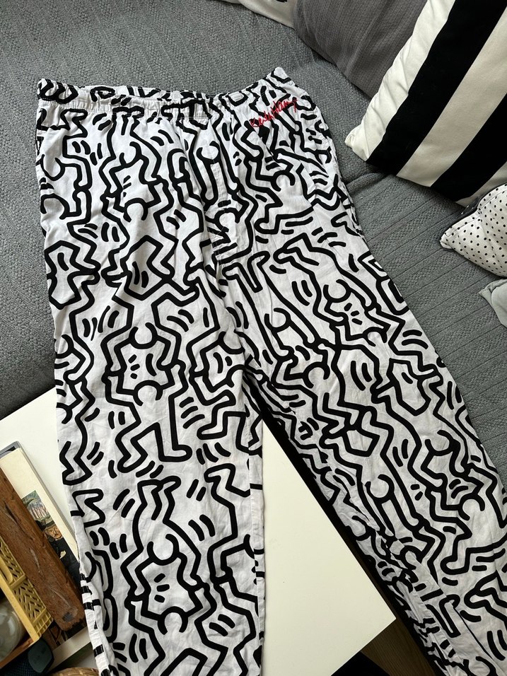 Erkek Siyah Beyaz Desenli Rahat Pijama Altı - Görsel 2