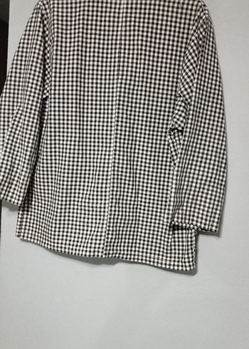 Düğmeli Gri Kareli ceket - Görsel 2