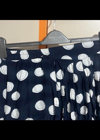 Lacivert Puantiyeli Piliseli  Etek - Görsel 2