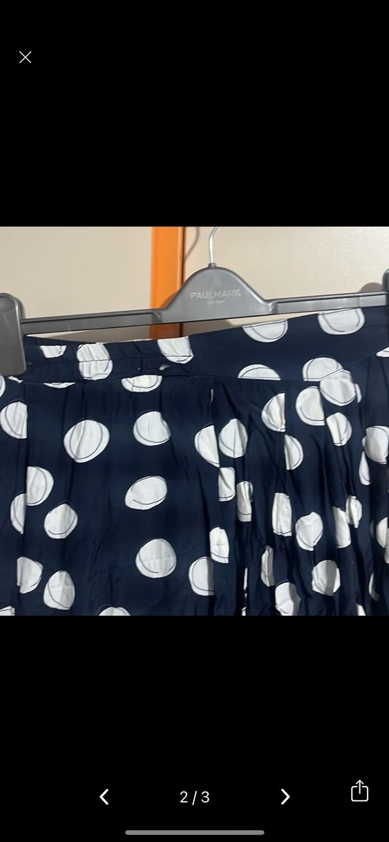 Lacivert Puantiyeli Piliseli  Etek - Görsel 2