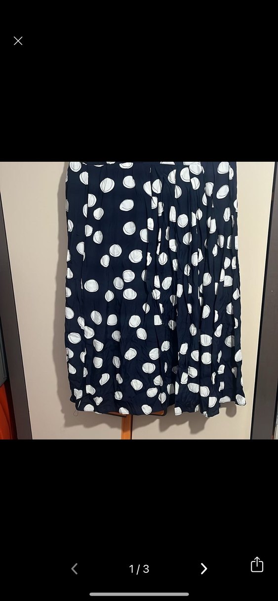 Lacivert Puantiyeli Piliseli  Etek - Görsel 3