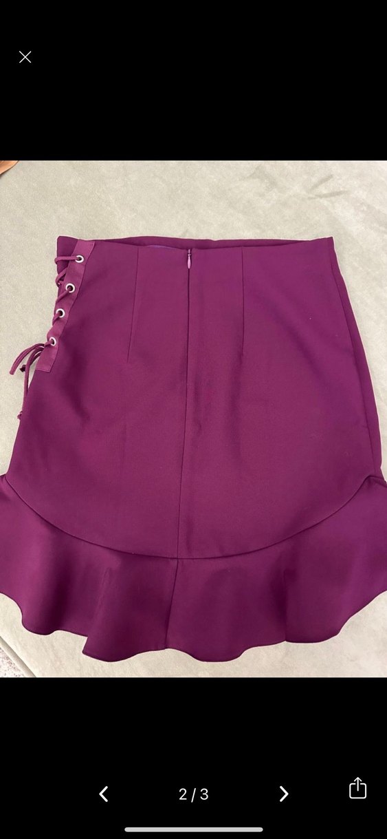 Mor fırfırlı şık etek - Görsel 3