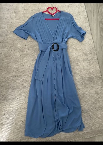 Mavi Düğmeli elbise - Görsel 5