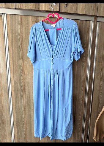 Mavi Düğmeli elbise - Görsel 2