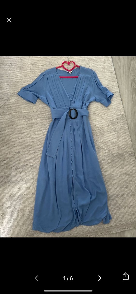 Mavi Düğmeli elbise - Görsel 5