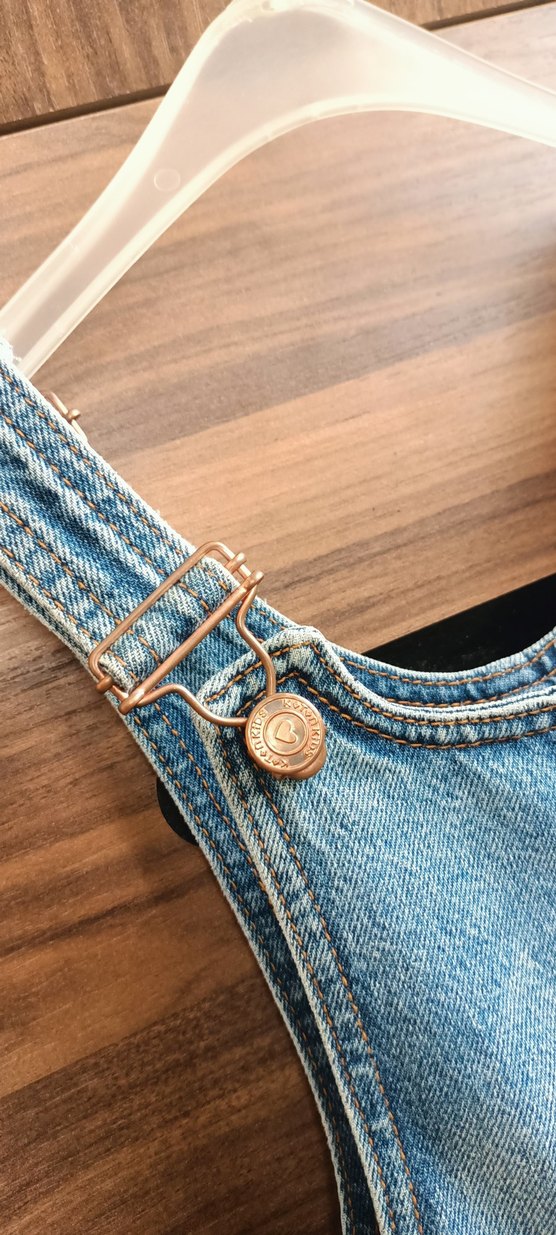 Koton çocuk Mavi Denim Midi Salopet - Görsel 5