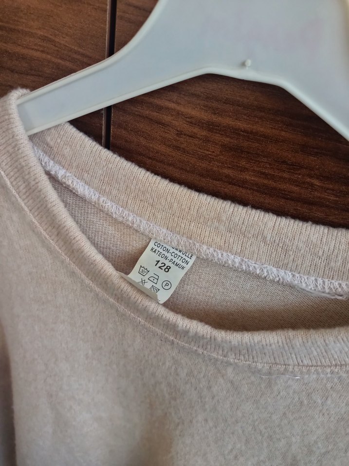 Kız Çocuk Bej pamuklu Sweatshirt - Görsel 3