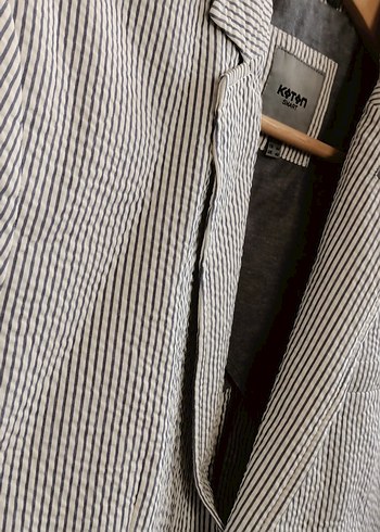 Koton Gri Çizgili Erkek Blazer Ceket - Görsel 8