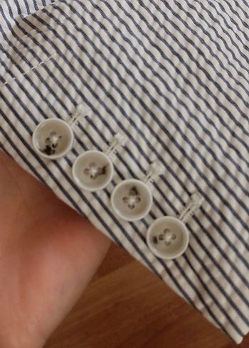 Koton Gri Çizgili Erkek Blazer Ceket - Görsel 2