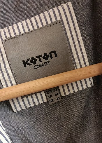 Koton Gri Çizgili Erkek Blazer Ceket - Görsel 3