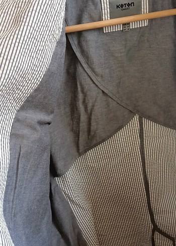 Koton Gri Çizgili Erkek Blazer Ceket - Görsel 12