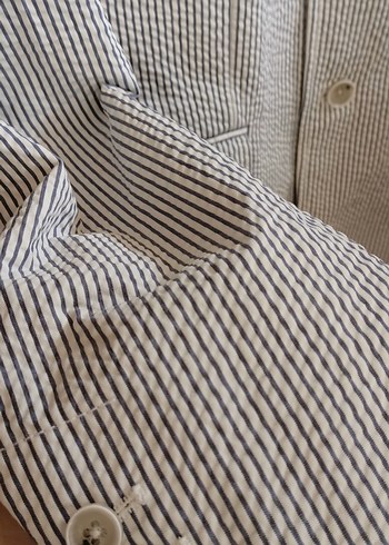 Koton Gri Çizgili Erkek Blazer Ceket - Görsel 13