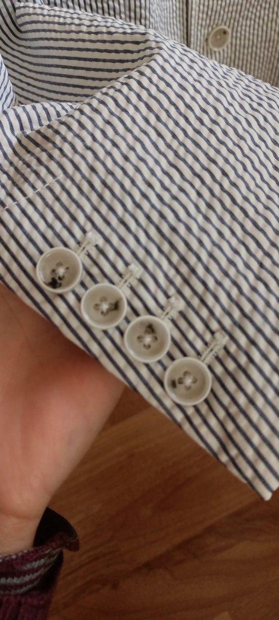 Koton Gri Çizgili Erkek Blazer Ceket - Görsel 2