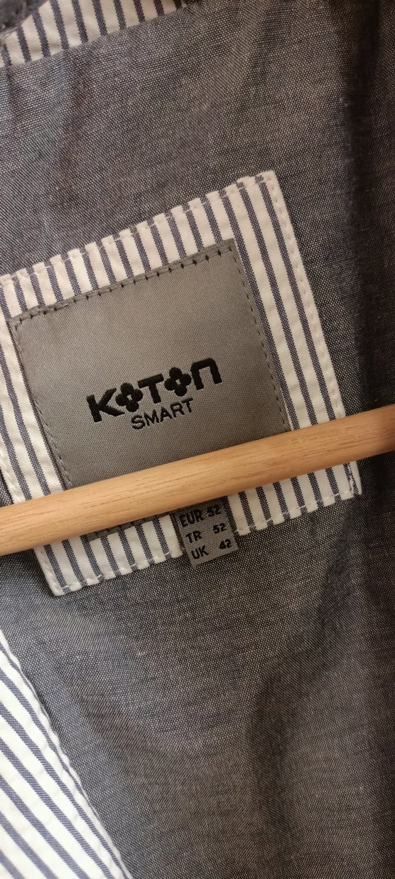 Koton Gri Çizgili Erkek Blazer Ceket - Görsel 3