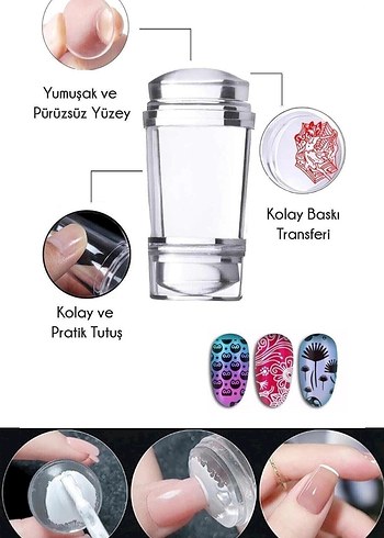 Tırnak Dekorasyonu için Şeffaf Damga Seti - Görsel 3