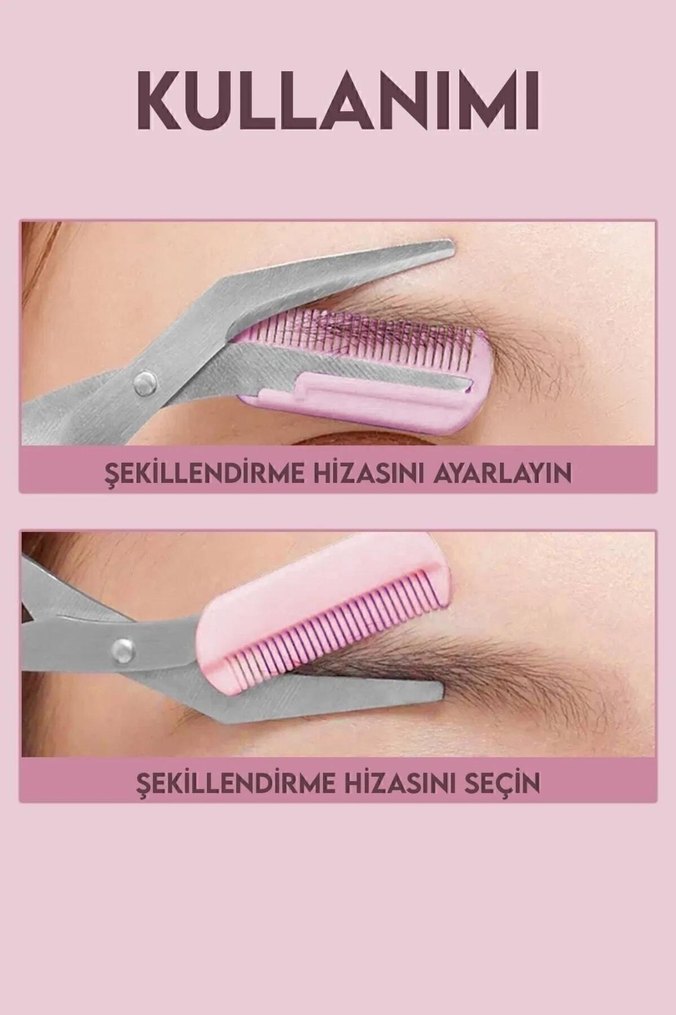 Kaş Makası Taraklı Kaş Makası Değiştirilebilir Tarak Epilasyon - Görsel 2