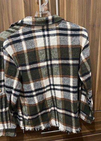 Düğmeli Ekose Kadın oduncu Gömlek - Görsel 2