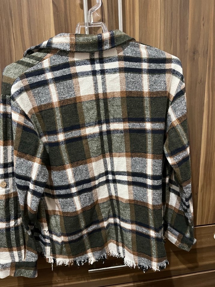 Düğmeli Ekose Kadın oduncu Gömlek - Görsel 2