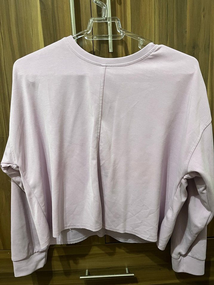 Lila rengi Kadın Salaş Sweatshirt - Görsel 2