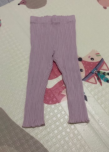 Kız Çocuk Lila Pilili Triko Tayt - Görsel 4