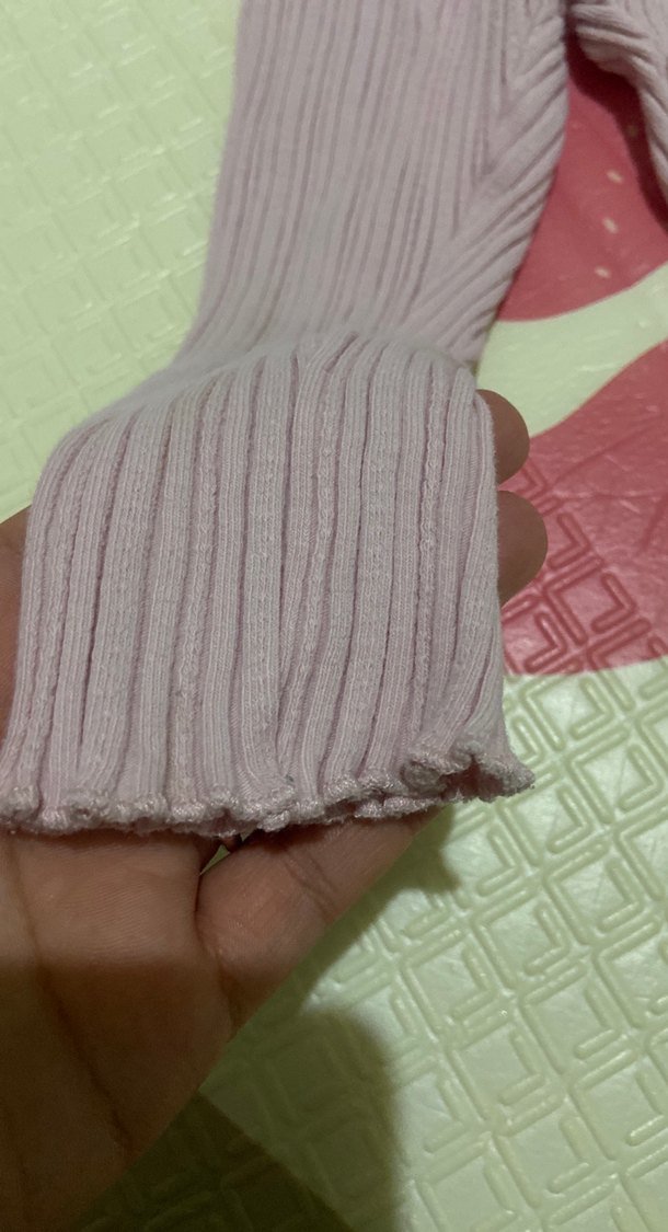 Kız Çocuk Lila Pilili Triko Tayt - Görsel 2