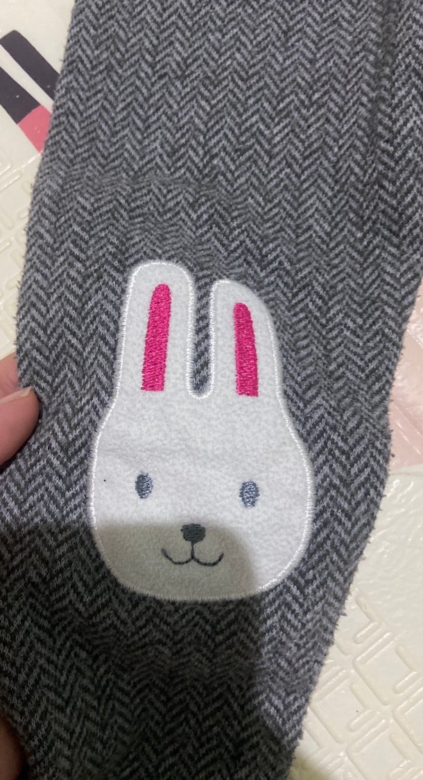 Nakışlı Gri Kız Çocuk Triko Tayt - Görsel 2