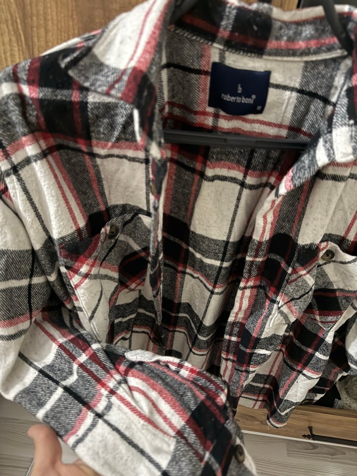 Siyah Ekose Pamuklu Uzun Kollu Gömlek - Görsel 2