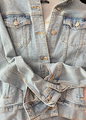 Ltb Düğmeli Mavi Kadın Denim Ceket - Görsel 8