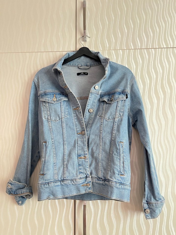 Ltb Düğmeli Mavi Kadın Denim Ceket - Görsel 4