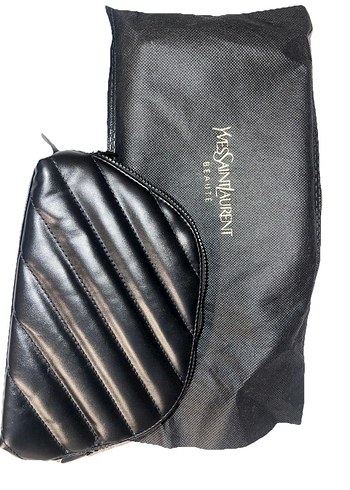 Yves Saint Laurent Siyah Parlak Deri Kadın Makyaj Çantası - Görsel 2