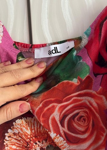 Çiçek Desenli Renkli Midi Elbise - Görsel 5