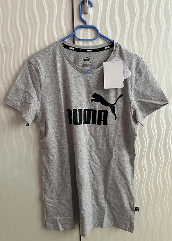 Gri Kısa Kollu Puma Tişört - Görsel 2