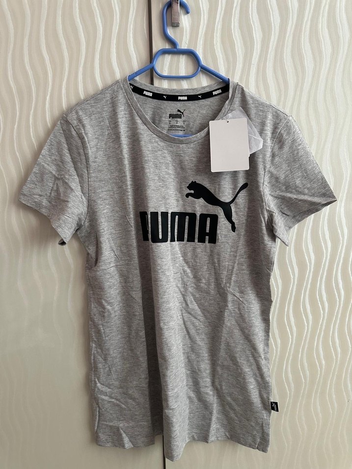 Gri Kısa Kollu Puma Tişört - Görsel 2