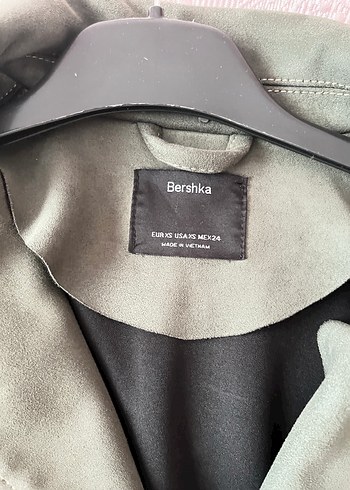 Haki Kemerli Deri Biker Ceket - Görsel 8