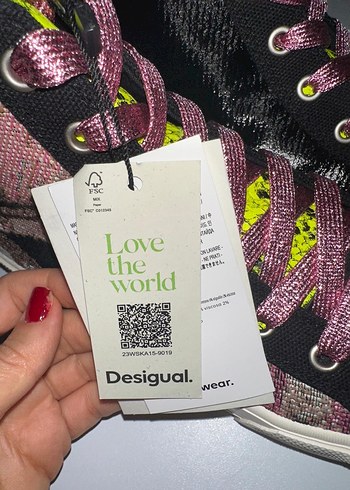 Pembe Batik Desenli Platform Spor Ayakkabı - Görsel 8