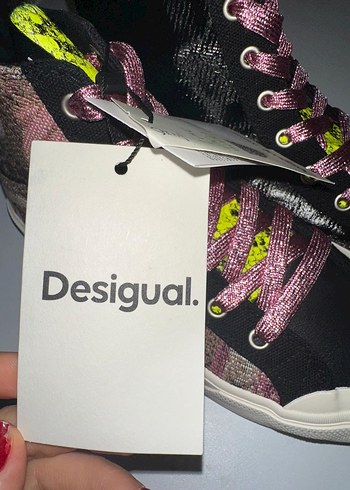 Pembe Batik Desenli Platform Spor Ayakkabı - Görsel 7