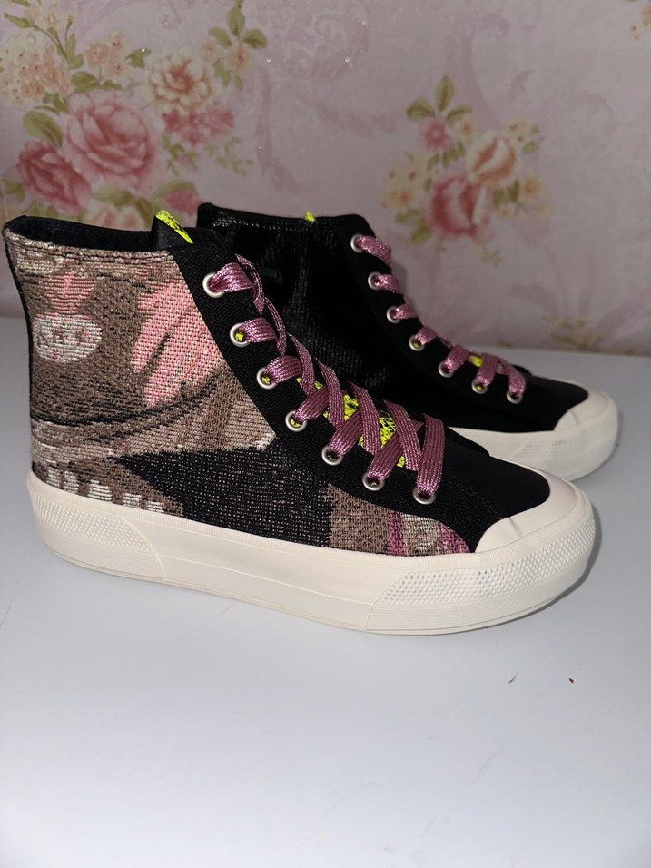 Pembe Batik Desenli Platform Spor Ayakkabı - Görsel 2