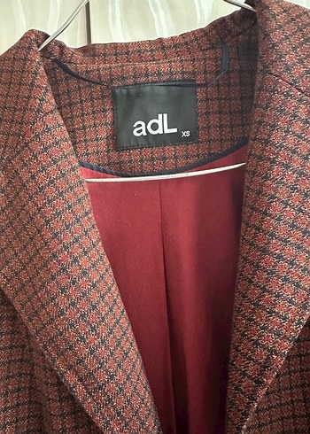 Bordo Ekose Desenli Kadın Blazer Ceket - Görsel 5