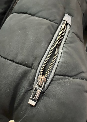 Fermuarlı Siyah Günlük Kadın Kışlık Ceket - Görsel 6