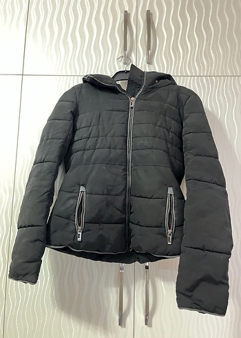 Fermuarlı Siyah Günlük Kadın Kışlık Ceket - Görsel 3