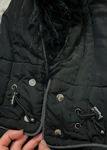 Fermuarlı Siyah Günlük Kadın Kışlık Ceket - Görsel 13