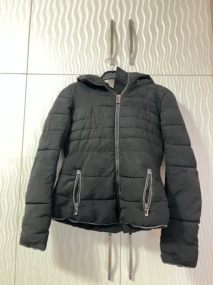 Fermuarlı Siyah Günlük Kadın Kışlık Ceket - Görsel 2