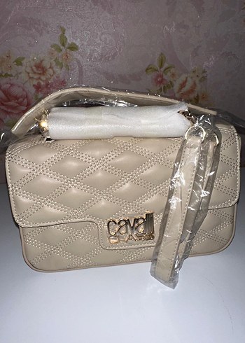 Cavalli Class Bej Deri Kadın Çanta - Modern Klasik - Görsel 3
