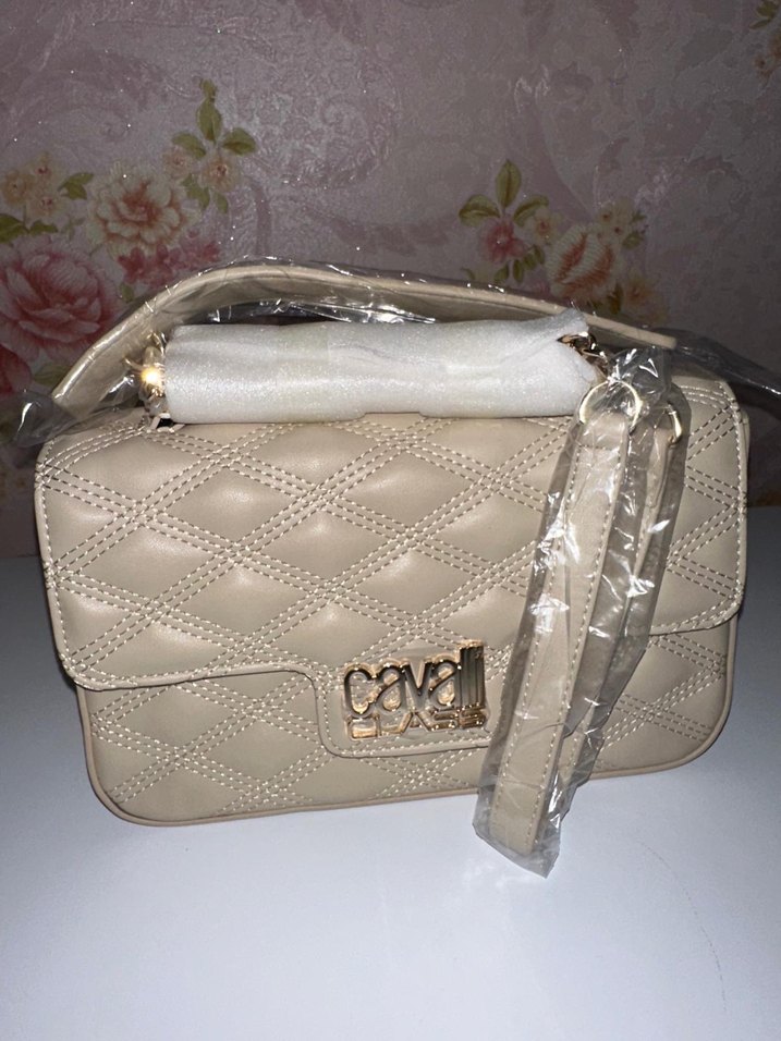 Cavalli Class Bej Deri Kadın Çanta - Modern Klasik - Görsel 3