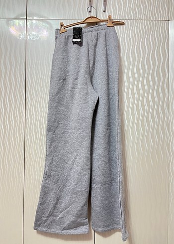 Gri Kadın Bol Kesim Kemerli Eşofman Altı - Görsel 5