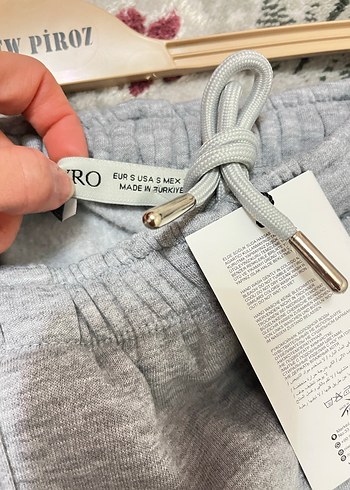 Gri Kadın Bol Kesim Kemerli Eşofman Altı - Görsel 6