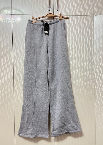 Gri Kadın Bol Kesim Kemerli Eşofman Altı - Görsel 2