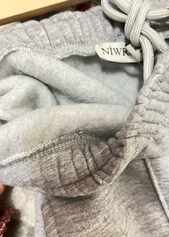 Gri Kadın Bol Kesim Kemerli Eşofman Altı - Görsel 8