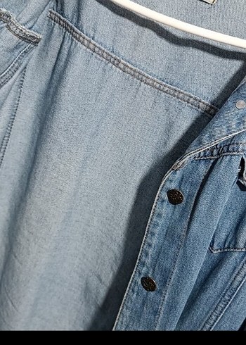 Mavi Düğmeli Kadın Denim Ceket - Görsel 3