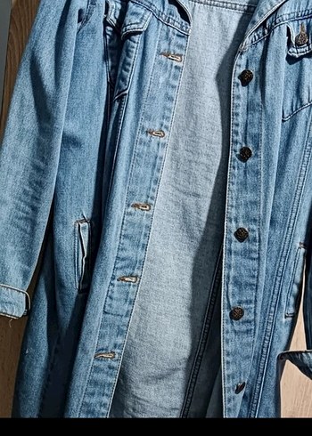 Mavi Düğmeli Kadın Denim Ceket - Görsel 4